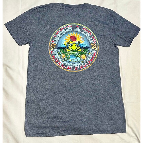 Peace Frogs Blue Life's A Trip Short Sleeve T-Shirt Medium - Picture 1 of 6